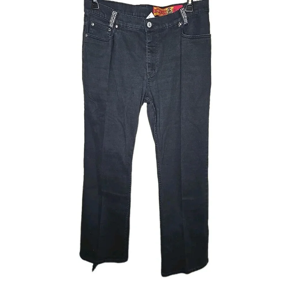 Lawman Western Women's Size 15 Superior 941 Slim Fit Black Denim Jeans t2